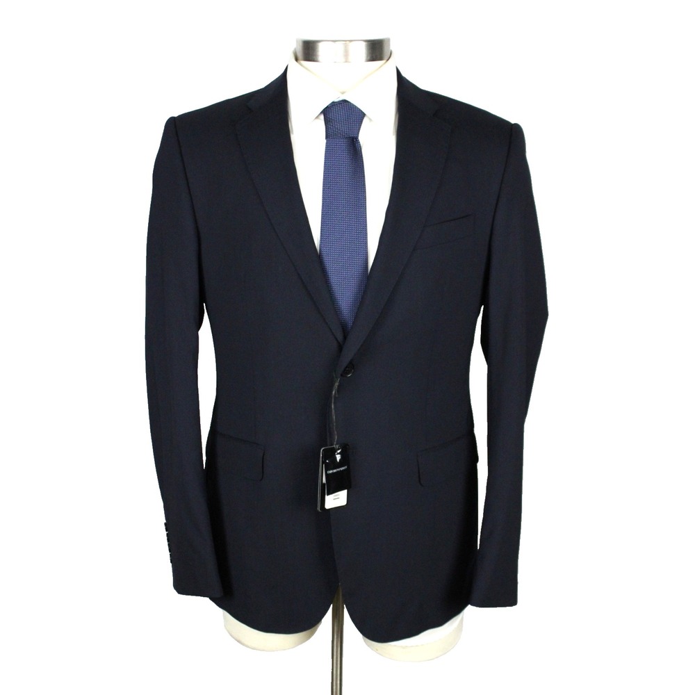 Emporio Armani Blazer 40 R (50 EU) Mens Navy Wool M Line Slim Fit Sport Coat